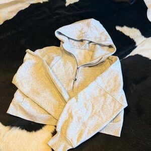 Grey cropped scuba Lululemon quarter zip